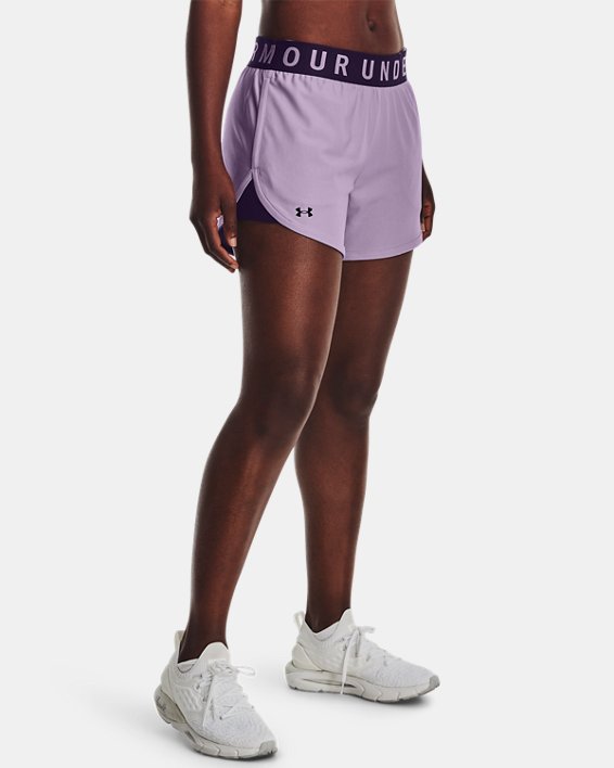 Women's UA Play Up 5" Shorts, Purple, pdpMainDesktop image number 0